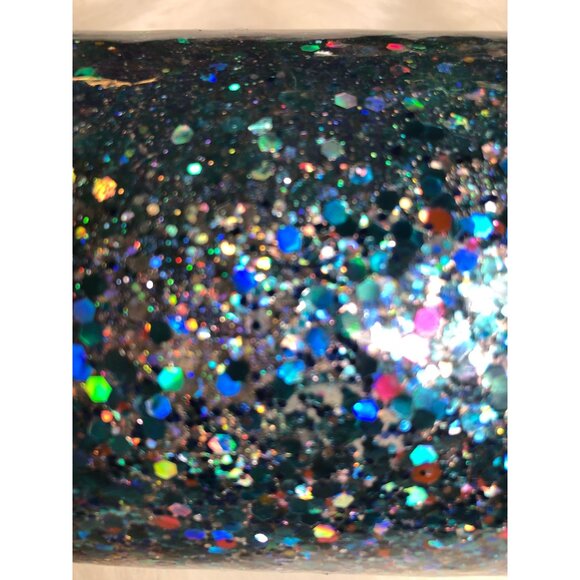 Alcohol Ink Tumbler 30 oz Stainless Steel Insulated Travel Mug Blue & Silver Cup - Picture 9 of 10